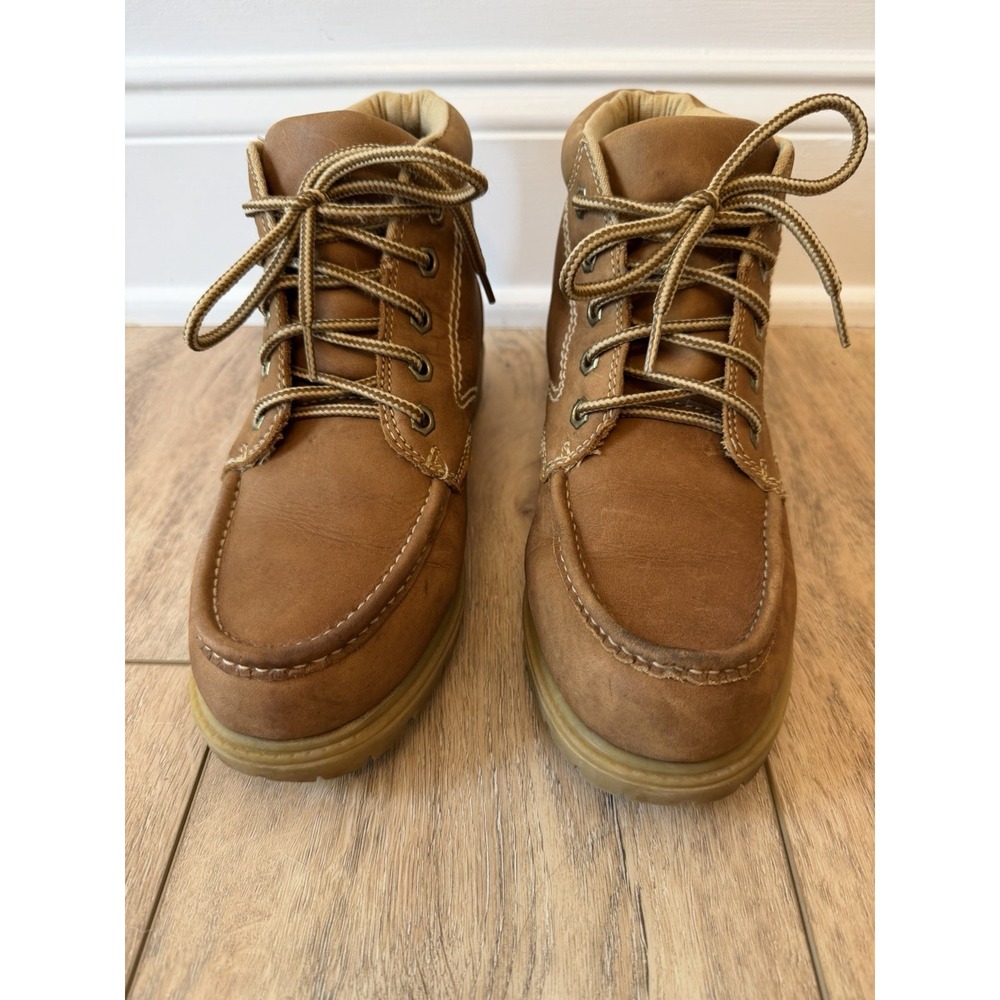 Judith Sport Ankle Boot Women 8.5 Brown NWOT Leather Lace Up Moc Toe W0343